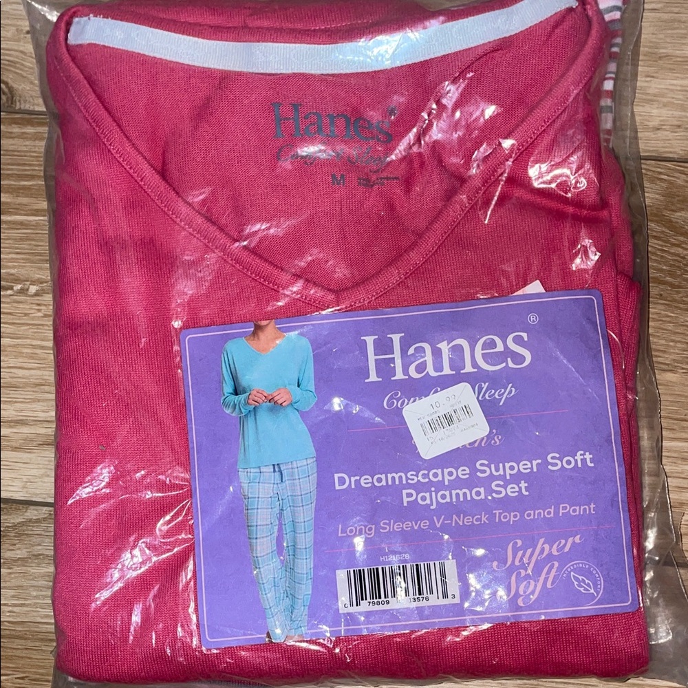 NWT Hanes Dreamscape Super Soft Pajama Set Pink Striped